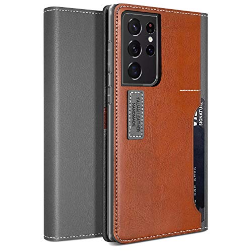 OBLIQ [K3 Wallet] Designed for Galaxy S21 Ultra 5G Case Flip Cover Four Credit Card & ID Pocket Stylish Wallet Case for Samsung Galaxy S21 Ultra 5G [2021] (Black Gray/Brown)
