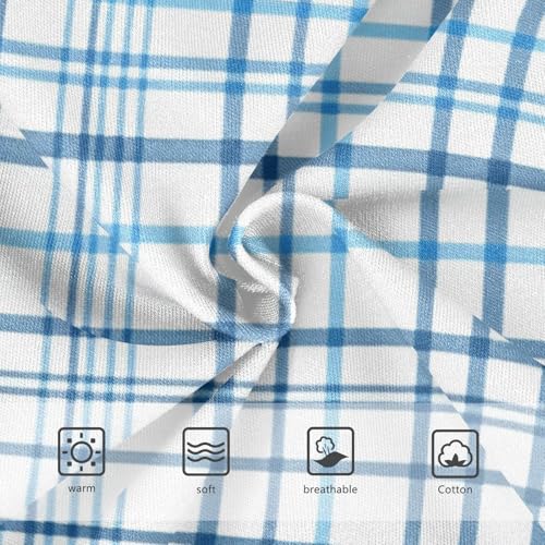 Blue Grid Plaid Girls' Stretchy Triangle Panties Comfort Color for Young Girls in Sizes 2T,3T, 4T, 5T, 6Y and 8Y3