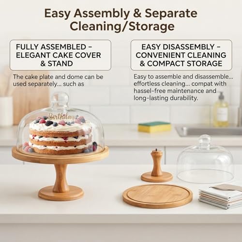 Support à gâteau en bois robuste évitant les chutes de pièces montées - 6