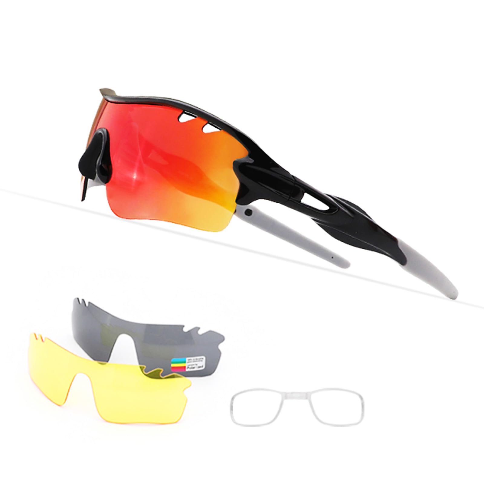 Kids Cycling Glasses Ages 8 12 Polarized Sports Sunglasses UV400 Protection 3 Lenses Lightweight