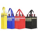 Reusable Wine Bottle Tote Bags - Set of 4 - Maze
