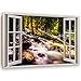Produktbild Wandbild XXL Fenster-Illusion Deko Kunst Bilder Fluss Braun 120x80 cm