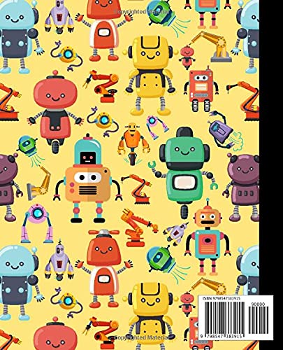 Miniatura 2 de Robot Composition Notebook Wide Ruled Pretty Aesthetic Composition Notebook With many Robots Pattern Cover Design to Write in - Size 7.5 x 9.25 For