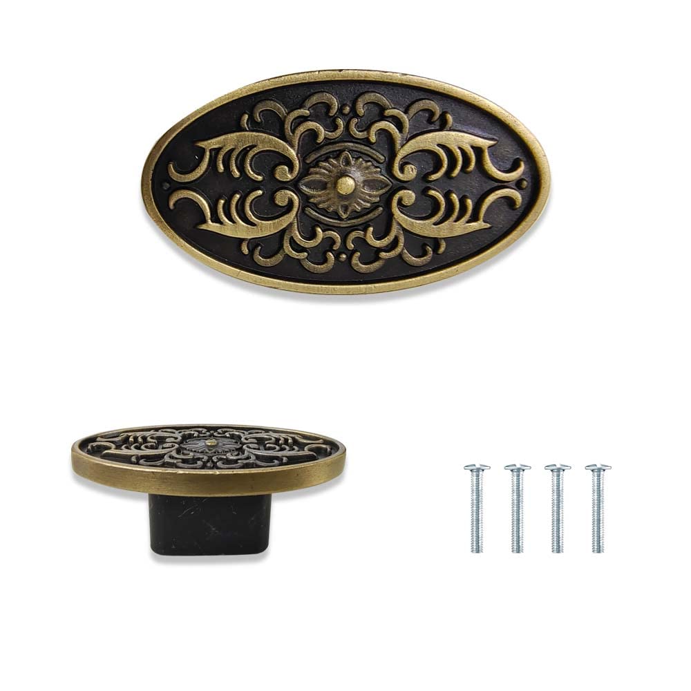 VOLO® Antique Brass Cabinet Knob Pull Handle (Oval Flower) Pack of 2 Pcs.(Color: Antique) (B08S6YPC8S) Amazon Price History, Amazon Price Tracker