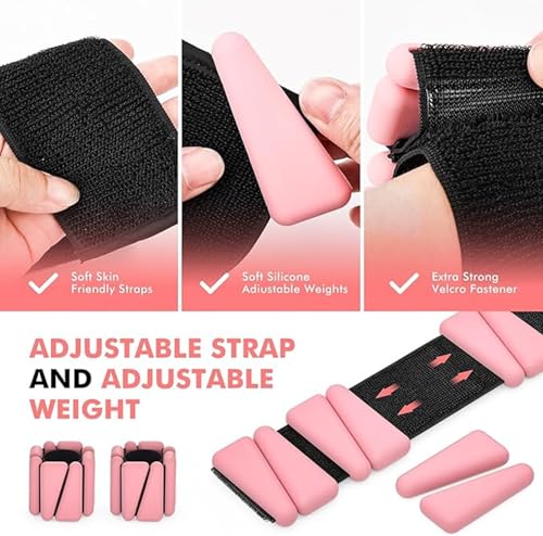 Image of Bodylastics Adjustable Ankle & Wrist Weights 4 lb Pair (2 lb Each) - Silicone, Sweat-Resistant for Arms & Legs - Perfect for Jogging, Walking, Physiotherapy, Cardio, Yoga & Strength Training