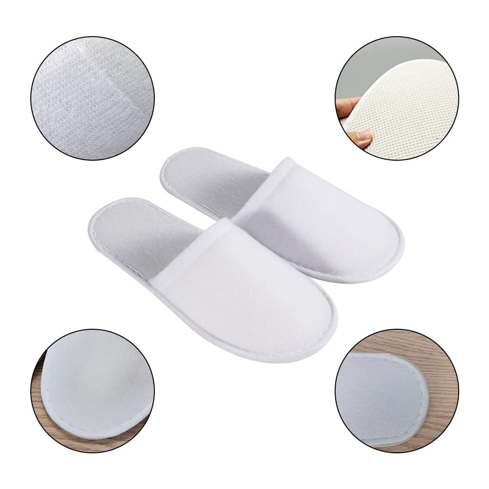 Pantofole Usa e Getta Antiscivolo, Pantofole Chiuse, Pantofole in Spugna Premium, Ciabatte Monouso per Hotel, Spa, casa, viaggi, unisex, lavabili, misura universale, 2 paia