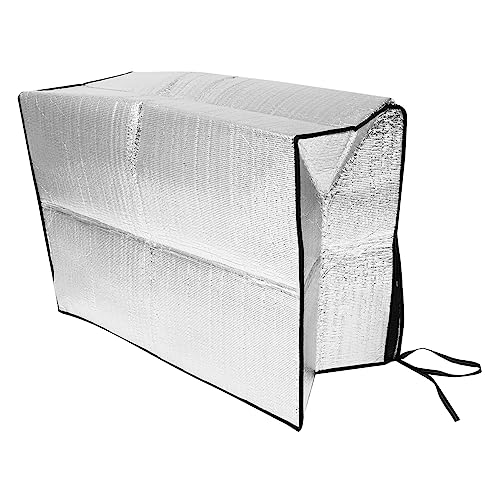 NOLITOY エアコン保護カバー ポータブル 外 ゴールドプラントスタンド 長方形のランプシェード キャリア ブロッカー 太陽 ユニット 送風機 映画 空気 絶縁 カーズ Silver