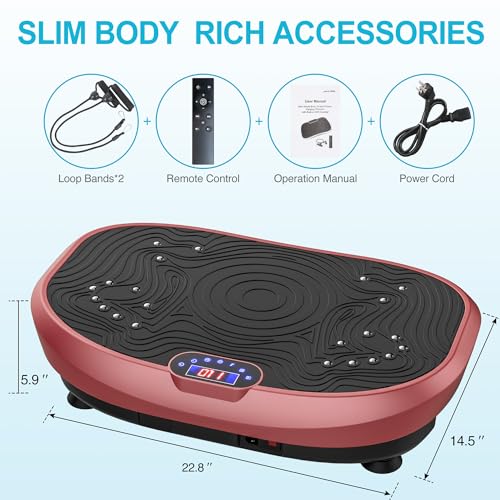 Image of AXV Vibration Plate Exercise Machine Whole Body Workout Music Vibrate Fitness Platform Lymphatic Drainage Machine for Weight Loss Shaping Toning Wellness Home Gyms Workout