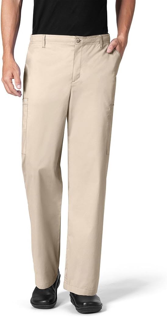 WINK WonderWORK Men's Cargo Scrub Pant, Khaki, 4XL