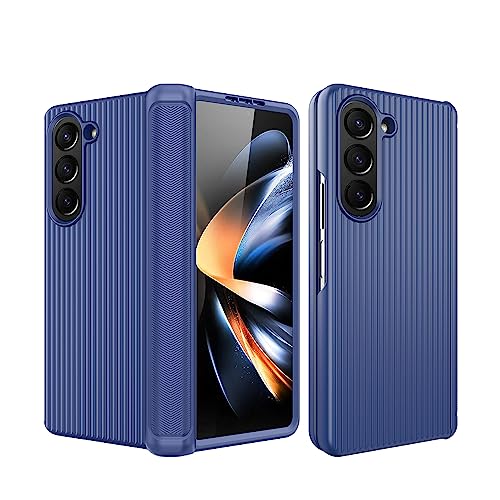 Coque Galaxy Z Fold 5 5G bleue avec protection de charnière intégrée et écran mince