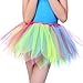 Anleolife 11" Girls Rainbow Tutu Skirt For Kids Ballerina Tutu Dresses Angular Dance Birthday Tutus(rainbow)