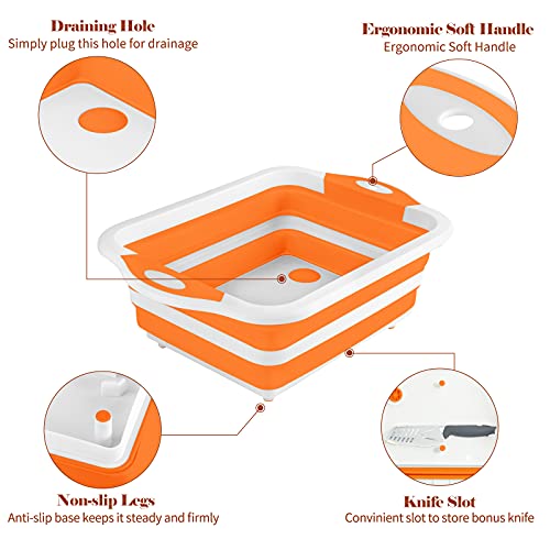Collapsible-Cutting-Board-Foldable-Chopping-Board-with-Colander-Multifunctional-Kitchen-Vegetable-Washing-Basket-Silicone-Dish-Tub-for-BBQ-PrepPicnicCampingOrange