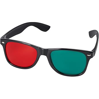 NIDONE 3D Viewing Glasses 3D Glasses Black Frame Red Green for Dimensional Anaglyphic TV Movie DVD Game and Amblyopia Training Glasses