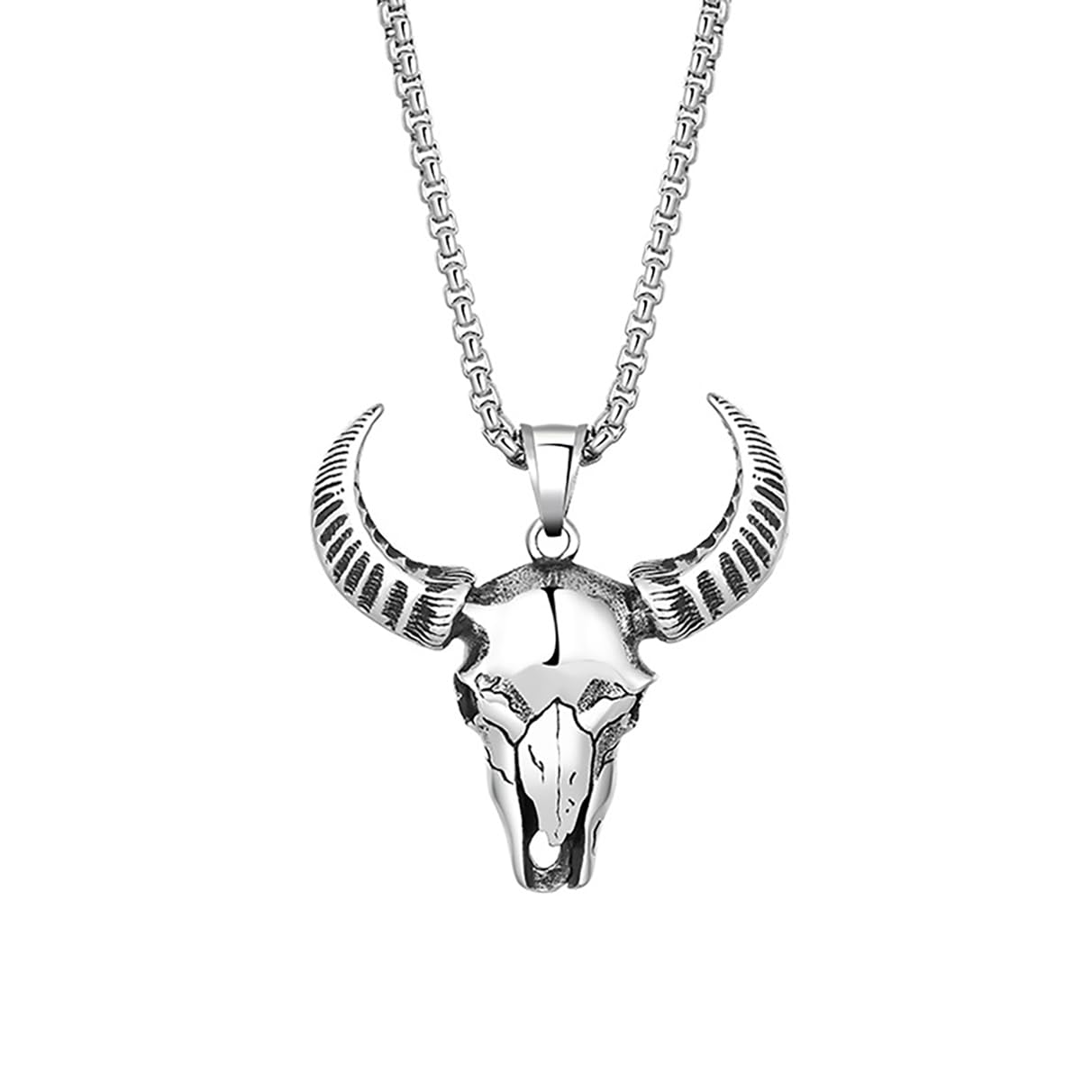 Collana fatta a mano con testa di toro, gioiello unisex ossidato, collana per amanti degli animali, ciondolo con testa di toro, collana in argento sterling 925, regalo perfetto - Italia
