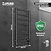 Zamuna Electric Towel Warmer for Bathroom, 1200 x 500mm (Round), Wall Mounted Heated Towel Rack, Stainless Steel 8 Bars, Towel Rail Rack with on Off Switch (Black)