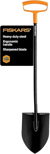 Fiskars 46" Garden Digging Shovel, Heavy Duty Garden Tool, D-Handle