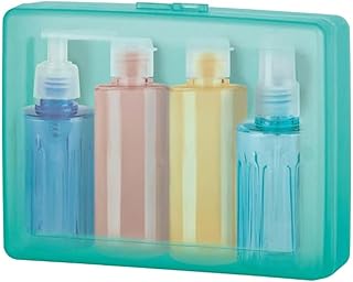 Juypal Hogar Travel Bottles Set – 4 Refillable Leakproof Toiletry Containers with ِAirtight Case – Ideal for Shampoo, Lotion & Skincare Products – Portable & BPA-Free – Multicolor