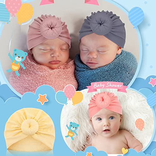 Jagely 18 Pieces Baby Turban Bun Knot Newborn Turban Hat Baby Headwrap Turban Hats Girl Toddler Hat Turban Boy Nursery Beanie Infant Turban Hospital #TOP4