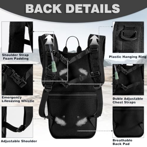 Image of Hydration Backpack, Tactical Molle Water with 3L TPU Water Bladder | Lightweight Military Hydration Daypack for Hiking, Running, Cycling, Climbing, Biking, 105 oz, Breathable Back Panel