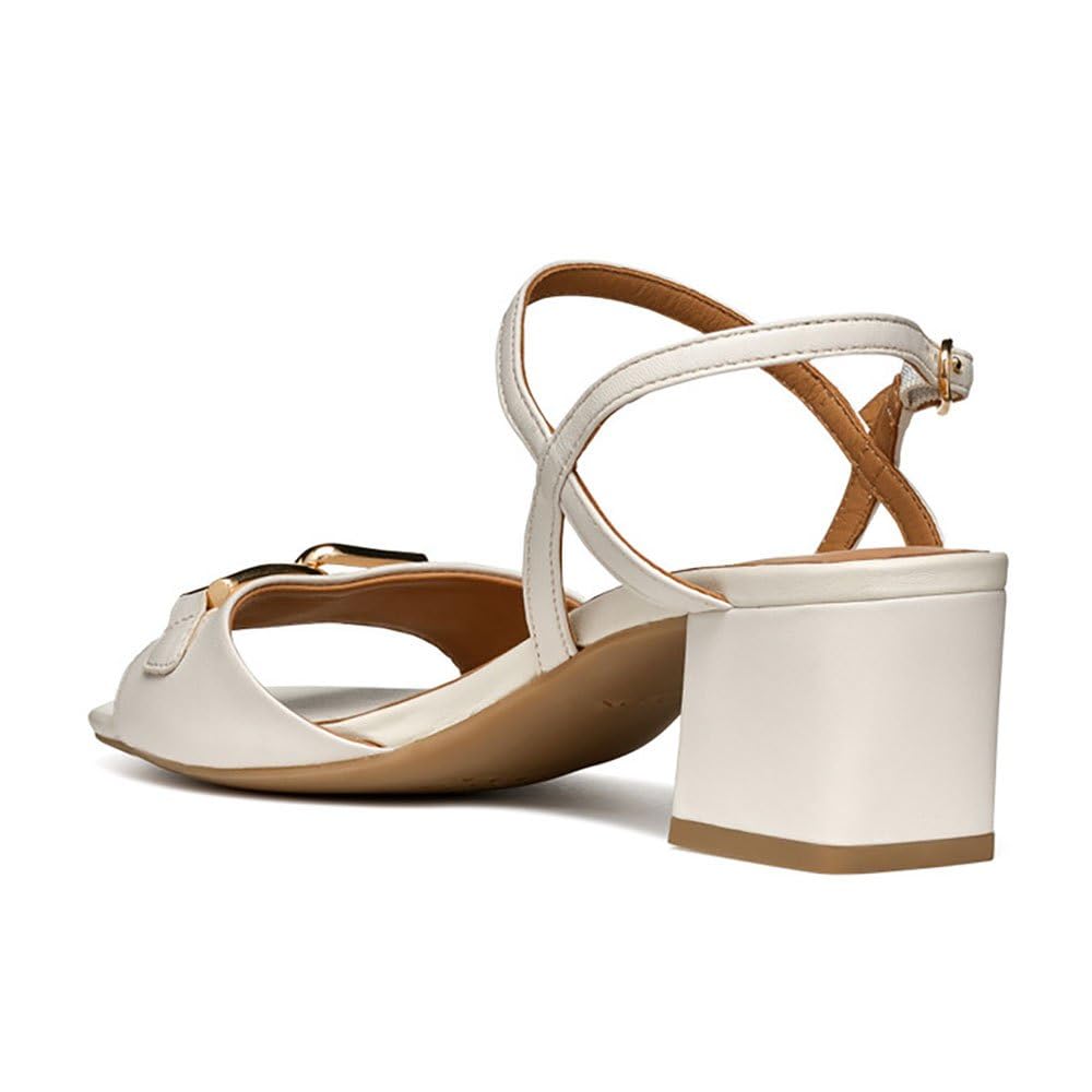 Geox Women's D New Eraklia 50 Heeled Sandal, Lt Sand, 5.5 UK