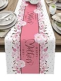 13 x 70 inch Table Runner Cotton-Polyester Blend, Happy Mother's Day Table Runner for Table Decorati