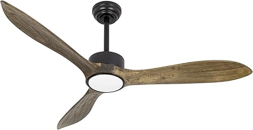 Miniatura 1 de Ventilador de techo sin luz y control remoto, ventiladores de techo para exteriores de 52 pulgadas sin luz, motor CC de 3 cuchillas reversibles,