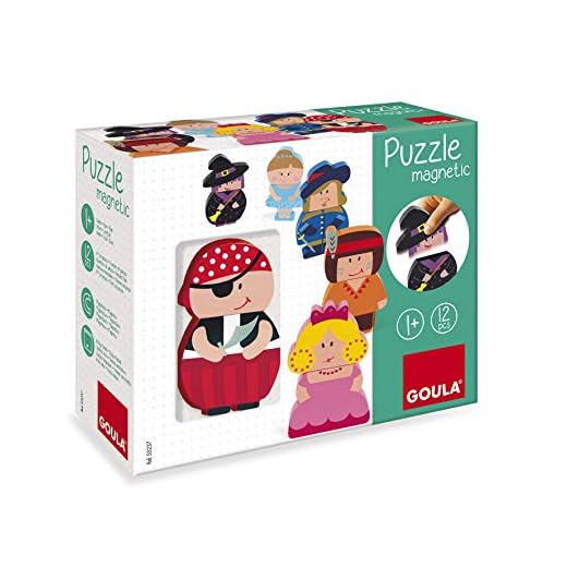 Goula - Puzle Personajes Magnéticos, Puzle De Madera A Partir De 1 Año