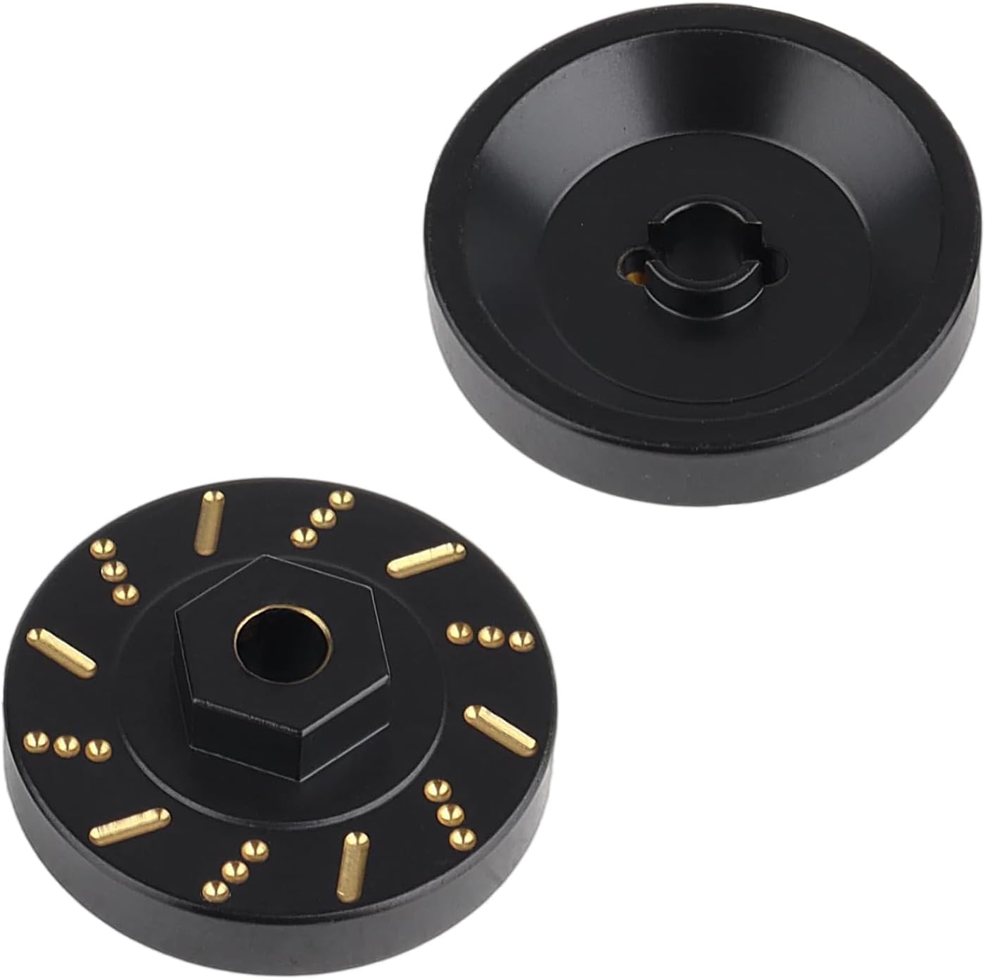4pcs Brass Wheel Spacers Wheel Weights, Extended 7mm Hex Adapters for Axial SCX24 Gladiator Bronco Wrangler JLU C10 B17 Betty, Heavy Duty RC Crawler Upgrade Parts for Better Stability