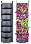 KAHEIGN 7 Pocket Hanging Plant Grow Bags, Vertical Hanging Garden Wall Planter Flowerpot Bag for Yard Garden Home Decoration (Black)