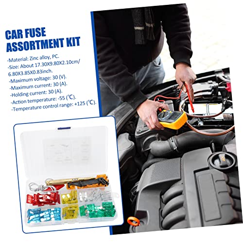 Kit de Fusibles para Automóvil 5/10/15/20/25/30 A (90 unidades), Extractor de Fusibles y Probador de Voltaje Negro, para Uso Automotriz miniatura 2
