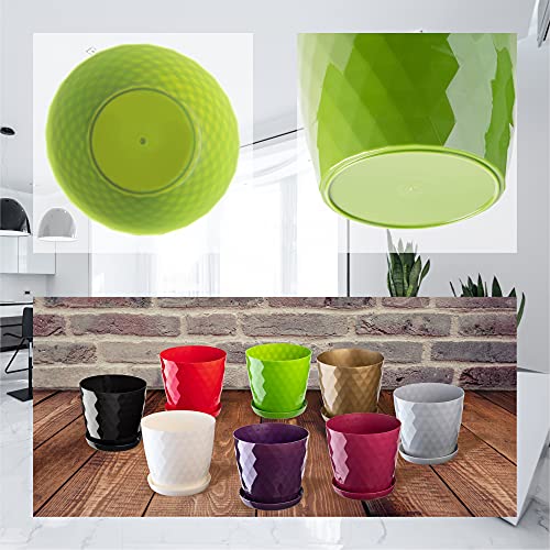 KADAX Blumentopf mit Untersetzer aus Kunststoff Ø25cm, Grün, Pflanzkübel für Innen- & Außenbereich… – Ansicht 6