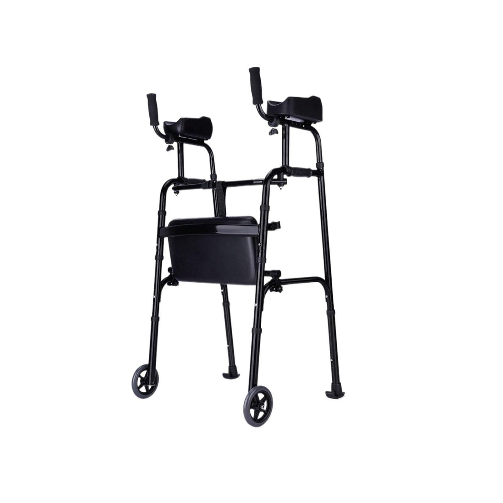 Chodzik Rollator Chodzik na kółkach z siedziskiem dla osób niepełnosprawnych ruchowo, z regulacją wysokości, składany, regulowane uchwyty, chodzik na kółkach dla seniorów Pomoce do chodzenia
