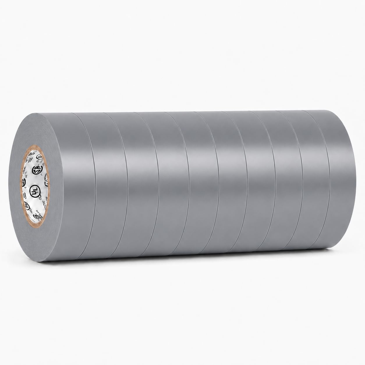 GGR Supplies EL-766AW Gray General Purpose Electrical Tape, 3/4 Inch x 66 Feet, 7 Mil PVC, UL/CSA Listed Core, 600V Flame-Retardant Insulation for Wire Splicing, Bundling &amp; Color Coding, Pack of 10