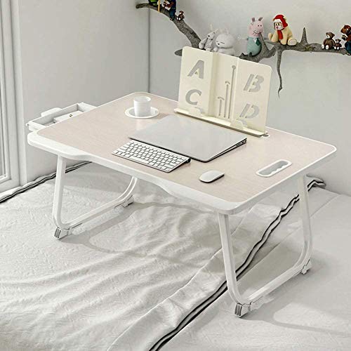 Laptop Desk Tray Foldable,Asltoy Laptop Desk with Drawer Book Stand Lap Desk for Bed Laptop Bed Tray Lap Table Adjustable,Notebook Desk Laptop Table Portable Notebook Tablet Table for Couch (Beige)