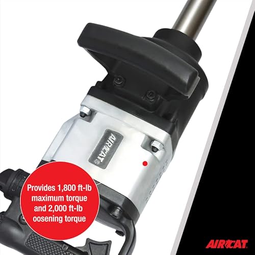 Aircat Pneumatic Tools 1992: 1-Inch Straight Impact Wrench With Pinless Hammer Mechanism 2,000 Ft-Lbs - 8-Inch Extended Anvil #TOP3