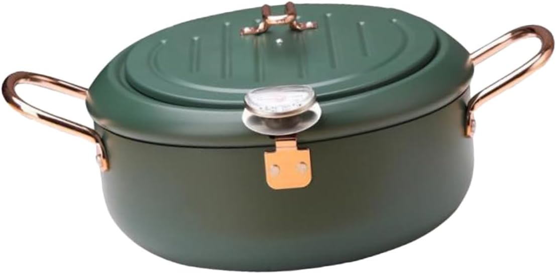 Japanese Fryer Non-stick Frying Pan Deep Fryer Pot Drainer Rack Portable for Tempura Frying Pot