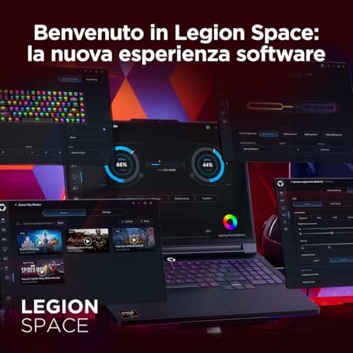 Legion Pro 7 Gaming AI Laptop - Display OLED 16" WQXGA 240Hz, NVIDIA GeForce RTX 5080, AMD R9 9955HX3D, RAM 32GB DDR5, SSD 2TB, Windows 11, Tastiera RGB QWERTY, 3 mesi GamePass - Notebook - Immagine 11