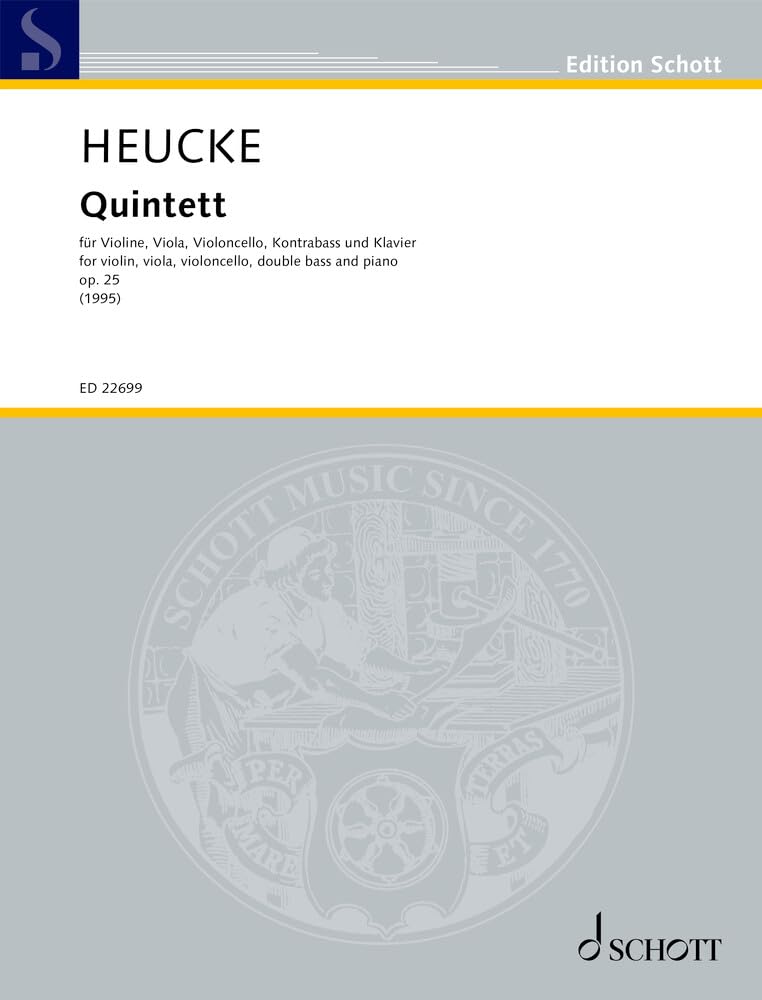 Quintett: für Violine, Viola, Violoncello, Kontrabass und Klavier. op. 25. Violine, Viola, Violoncello, Kontrabass und Klavier. (Edition Schott)