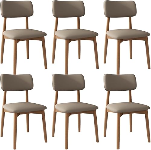 Miniatura 24 de YVYKFZD Solid Wood Dining Chairs, Kitchen Chairs Set with Curved Backrest, Leather Upholstered Dining Room Chair, Armless Living Room Chair, for