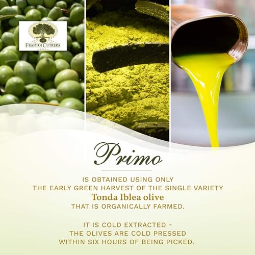 Cutrera Primo Cold Extracted Italian Extra Virgin Olive Oil, Polyphenol Rich, DOP Certified Sicilian EVOO, 25.4 fl oz