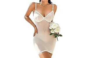 Lace-Up Back Sheer Mesh Babydoll Dress