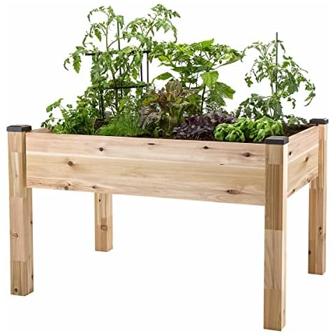 CedarCraft Elevated Cedar Planter 33" x 49" x 30"H (Seconds) – for Patio, Balcony or Backyard Gardening. Grown Fresh Herbs and Veggies. Easy Assembly and no Tools Required. Made in Canada Cover