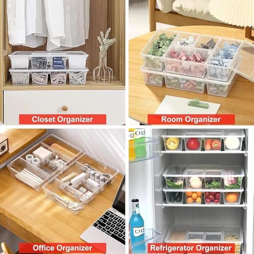 Image of Shuttle Art Fridge Organiser Storage Boxes | 5 Compartment Bin | Freeze Storage Box Container | For Serving Cut Fruits, Snacks, Vegetables, & Mukhvas