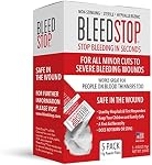BleedStop First Aid Powder for Blood Clotting, Trauma Kit, Blood Thinner Patients, Camping Safety, and Survival Equipment for Moderate to Severe Bleeding Wounds or Nosebleeds 5 Pack 15g