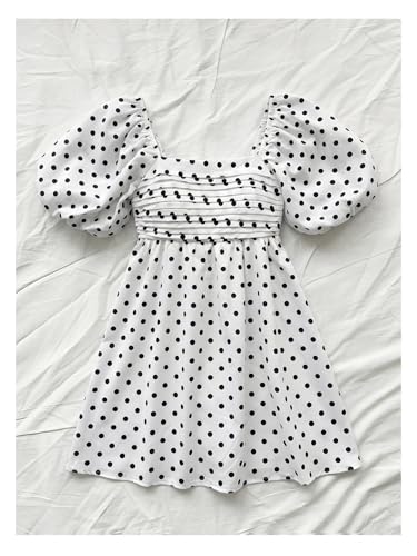 Image of Floerns Women's Floral Dress Puff Sleeve Dress Square Neck Summer Vacation Picnic Mini Dresses