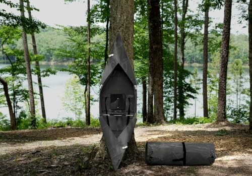 Tucktec 8' Jr. Foldable Kayak - 200 lb. Capacity, 2-Minute Set Up, Lightweight & Portable Kayaks - Made in USA - Black