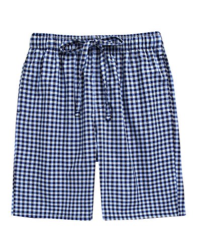 TINFL Men’s Cotton Lounge Pajama Pants – 100% Woven Soft Plaid Sleepwear with Pockets, 1/2/3 Pack Long Short Lengths3