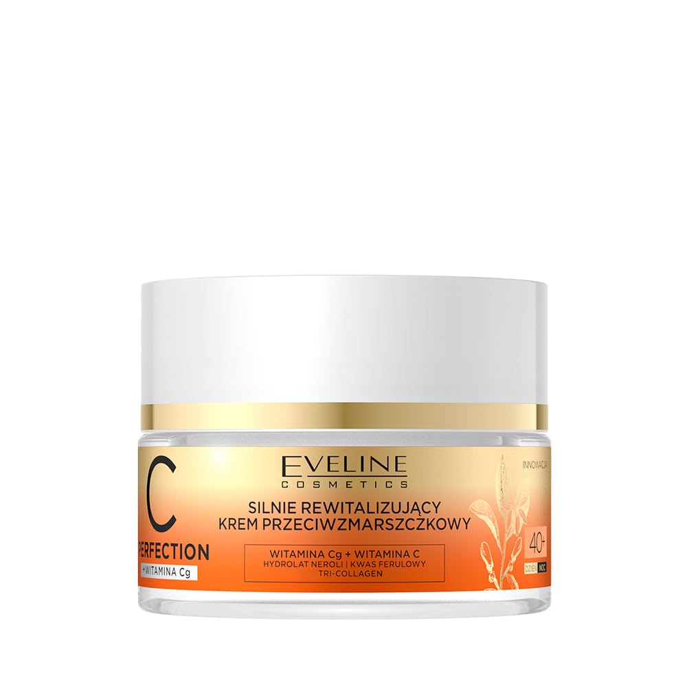 Eveline Cosmetics C-​Perfection - Crema antiedad intensiva 40+ con ácido ferúlico, vitamina C y tri-​colágeno