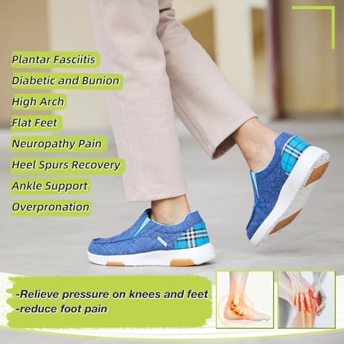 Image of OrthoComfoot Women's Orthopedic Slip-On Loafers Walking Shoes: Comfortable Plantar Fasciitis Loafers with Arch Support for Flat Feet, Casual Orthotic Shoes for Foot and Heel Pain Relief