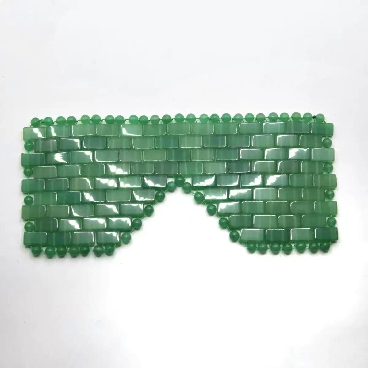 Gua sha stein, Juego de máscara for ojos de orina verde, cristal de jade natural, máscara for dormir, rodillo facial, masaje Gua Sha, verde